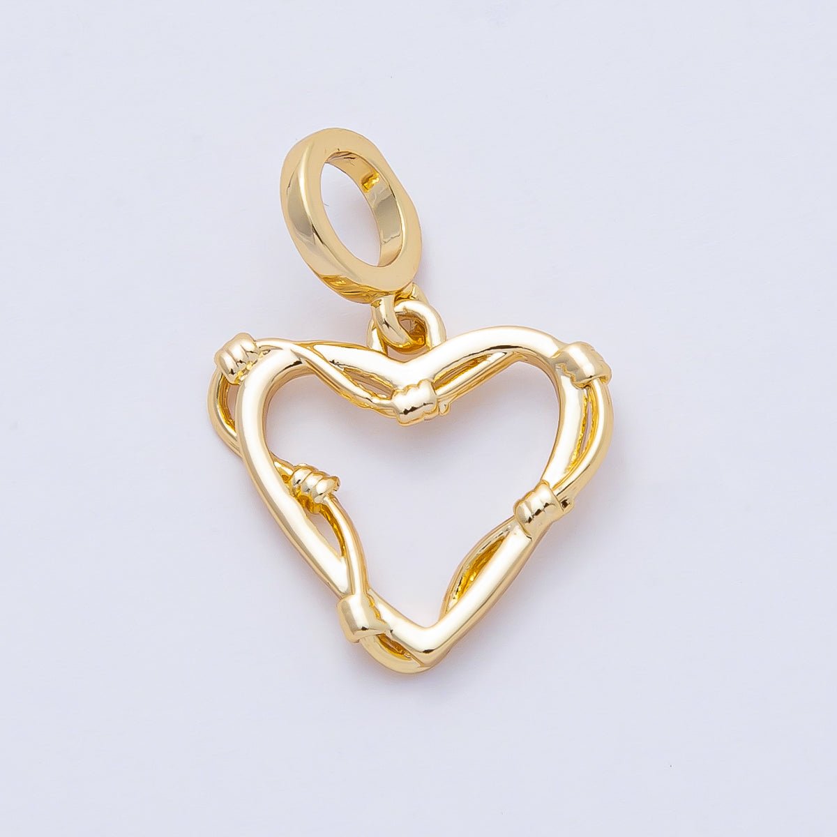 18K Gold Filled 15mm Simple Love Wire Heart Charm | AF1465 - DLUXCA