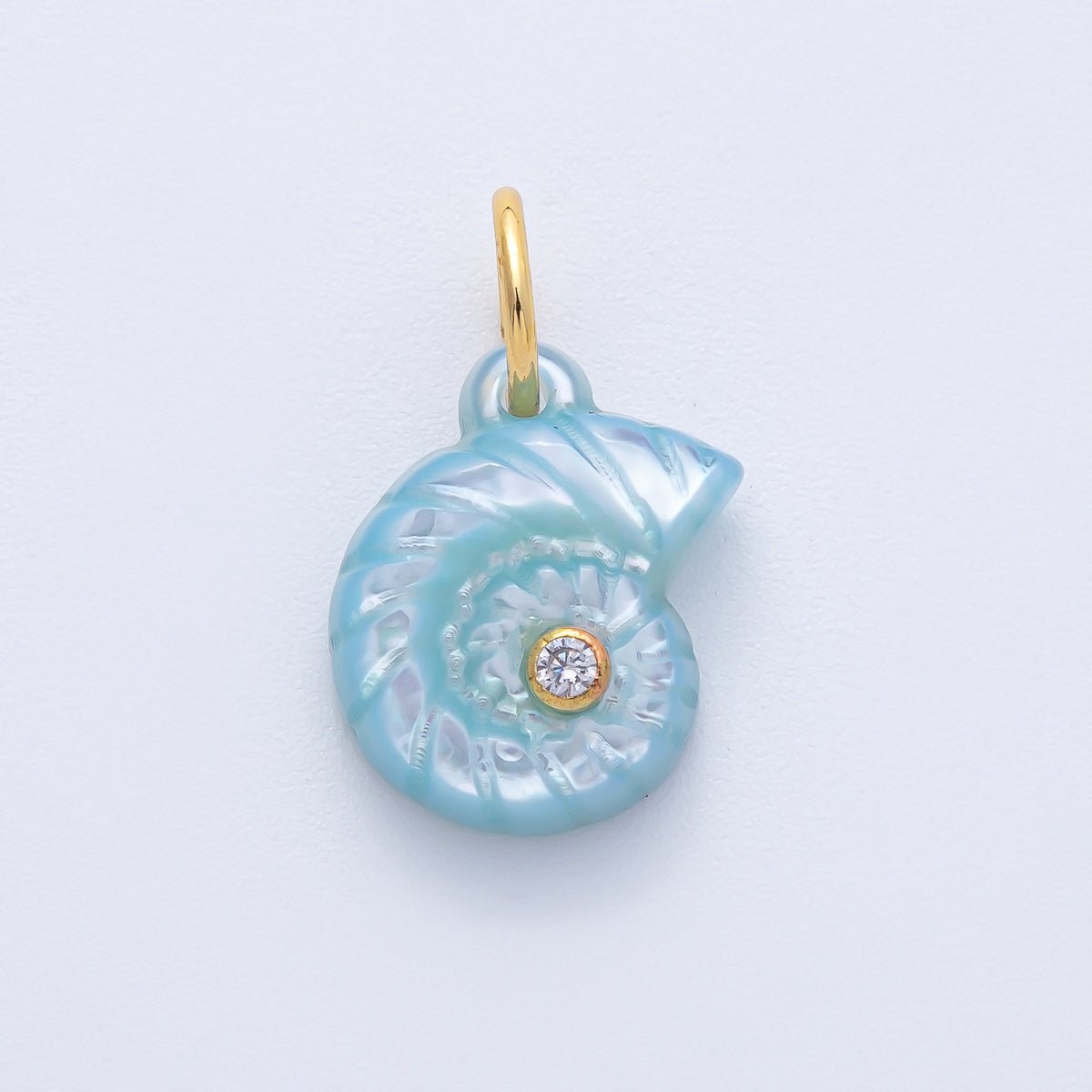 18K Gold Filled 16mm CZ Embedded Sea Shell Charm | AK135 - AK139 - DLUXCA