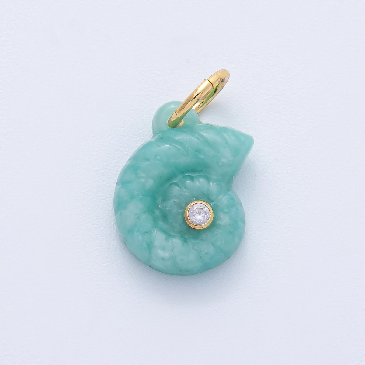 18K Gold Filled 16mm CZ Embedded Sea Shell Charm | AK135 - AK139 - DLUXCA