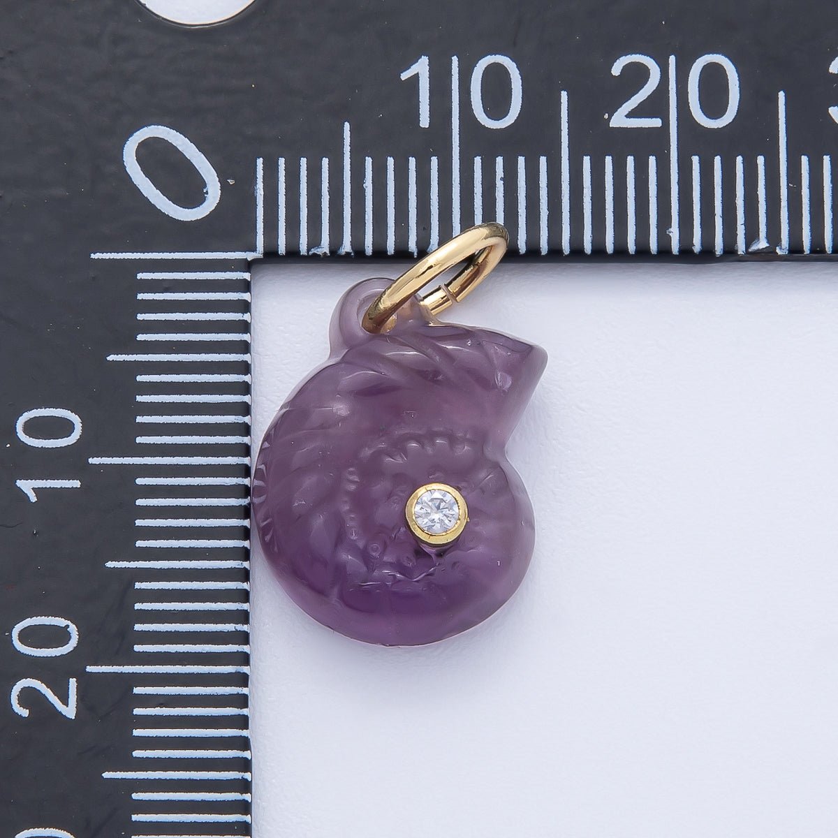 18K Gold Filled 16mm CZ Embedded Sea Shell Charm | AK135 - AK139 - DLUXCA