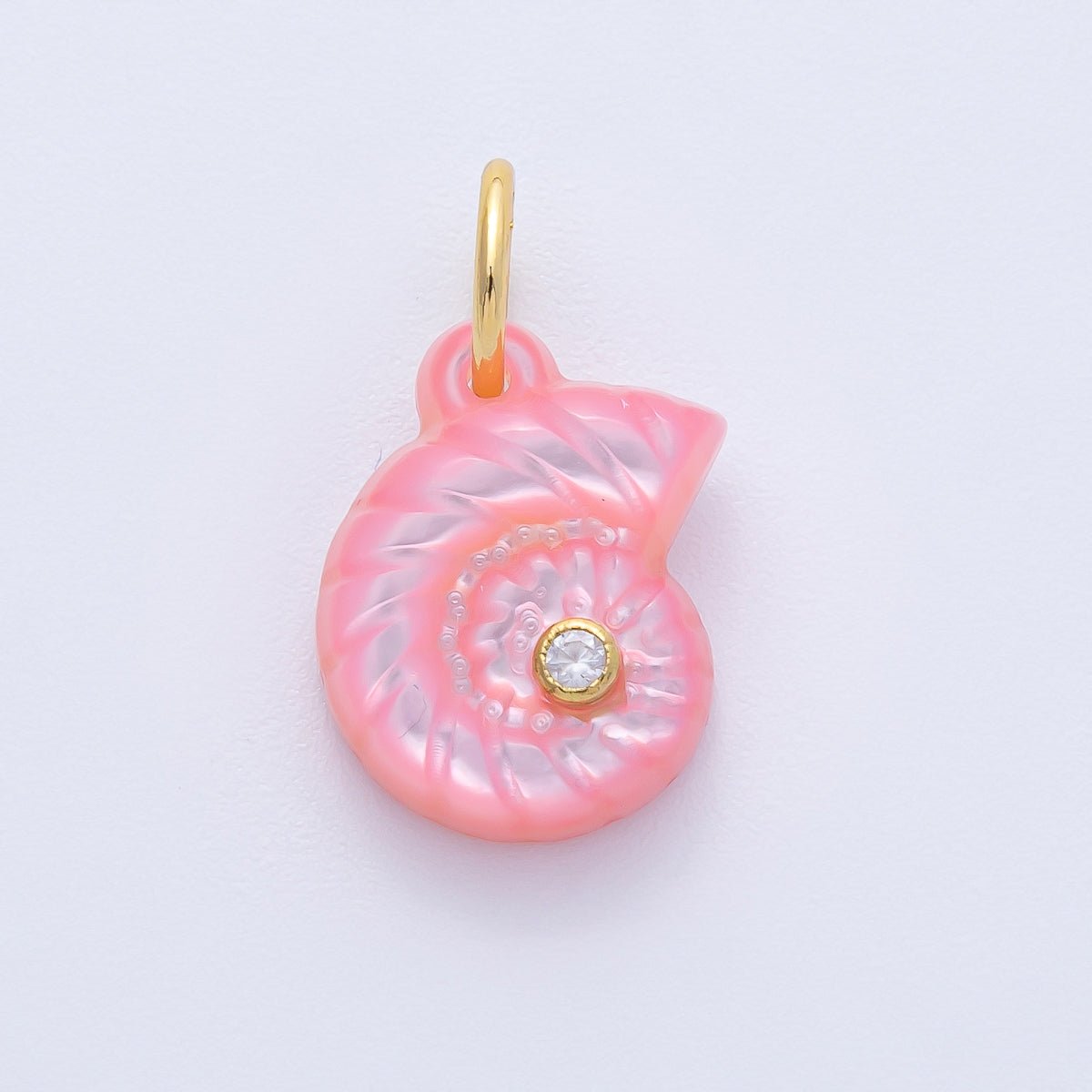 18K Gold Filled 16mm CZ Embedded Sea Shell Charm | AK135 - AK139 - DLUXCA