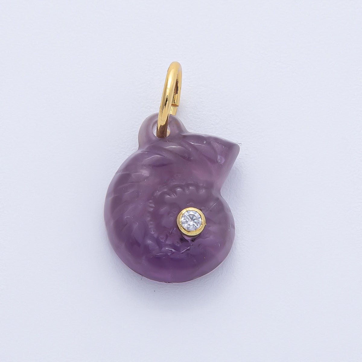 18K Gold Filled 16mm CZ Embedded Sea Shell Charm | AK135 - AK139 - DLUXCA