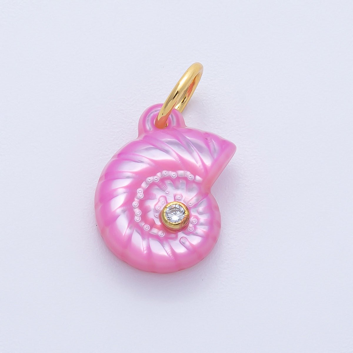 18K Gold Filled 16mm CZ Embedded Sea Shell Charm | AK135 - AK139 - DLUXCA