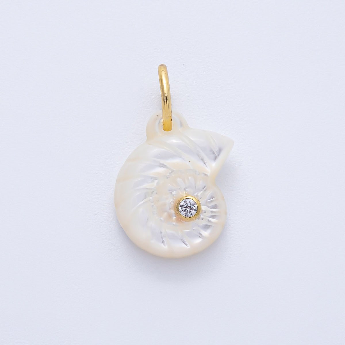 18K Gold Filled 16mm CZ Embedded Sea Shell Charm | AK135 - AK139 - DLUXCA