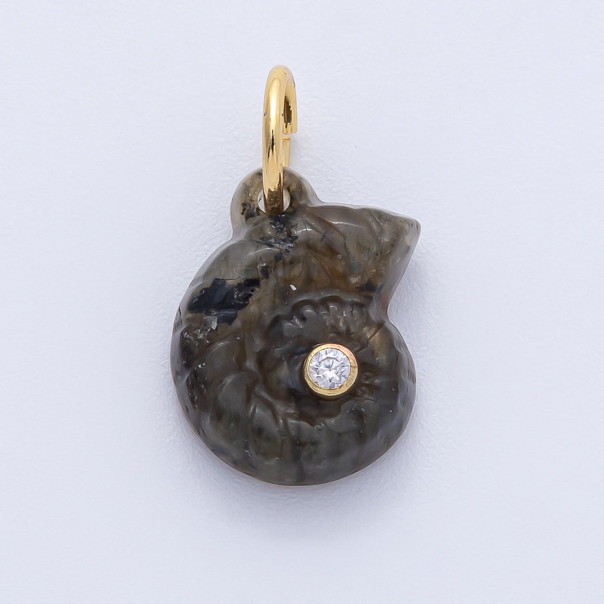18K Gold Filled 16mm CZ Embedded Sea Shell Charm | AK135 - AK139 - DLUXCA