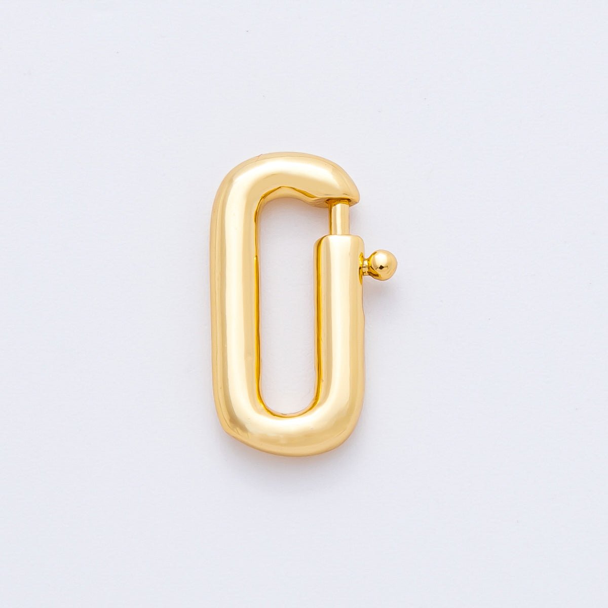 18K Gold Filled 16mm Dainty Oval Spring Clasp Charm Finding | Z1428 - DLUXCA