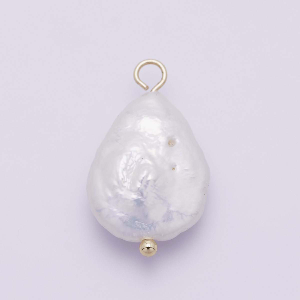 18K Gold Filled 16mm Freshwater Pearl Teardrop Handmade Charm | P01955 - DLUXCA