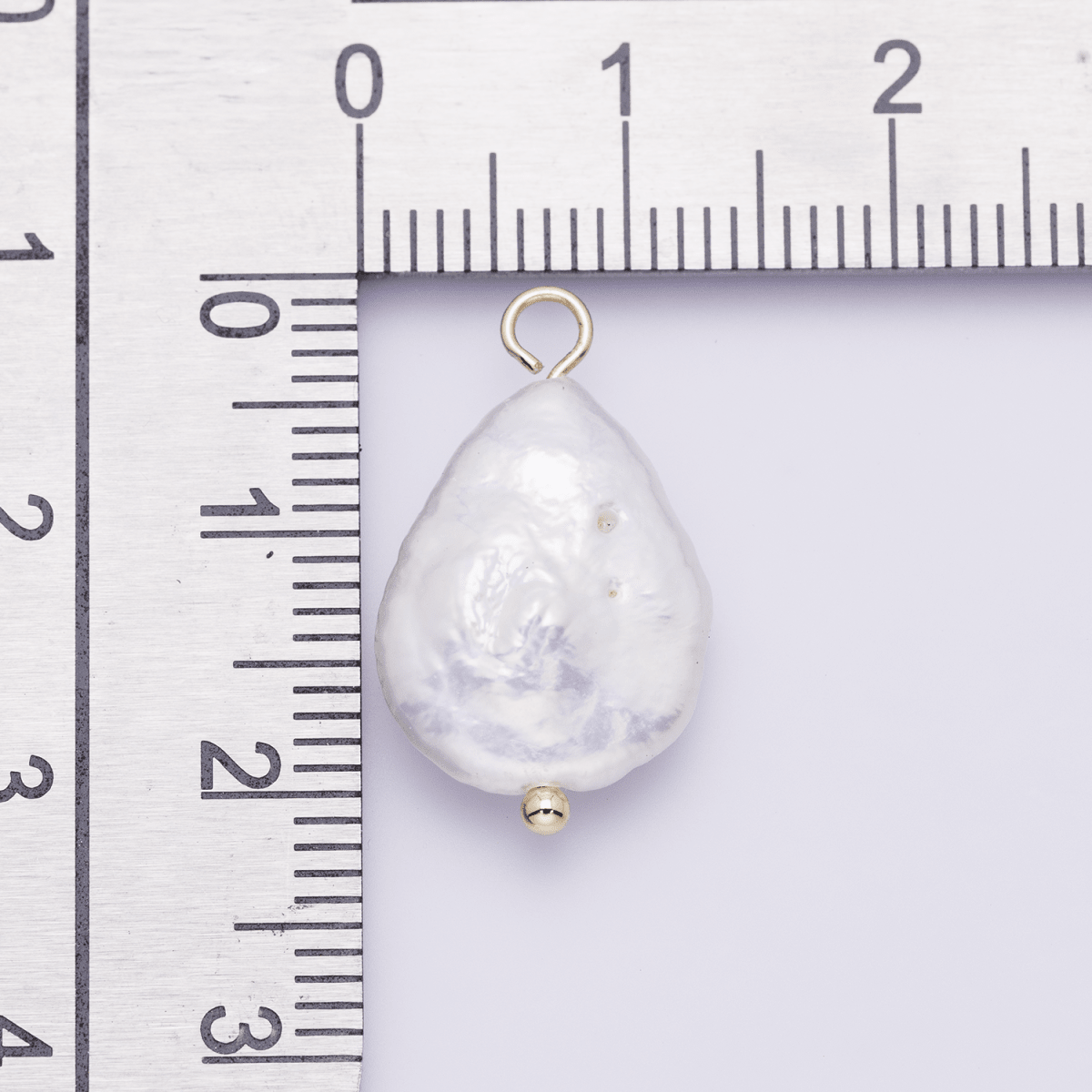 18K Gold Filled 16mm Freshwater Pearl Teardrop Handmade Charm | P01955 - DLUXCA