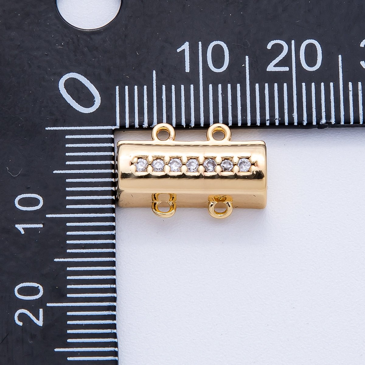 18K Gold Filled 16mm Micro Paved CZ Detangler Finding in Gold & Silver | Findings - 00079 Findings - 00080 - DLUXCA