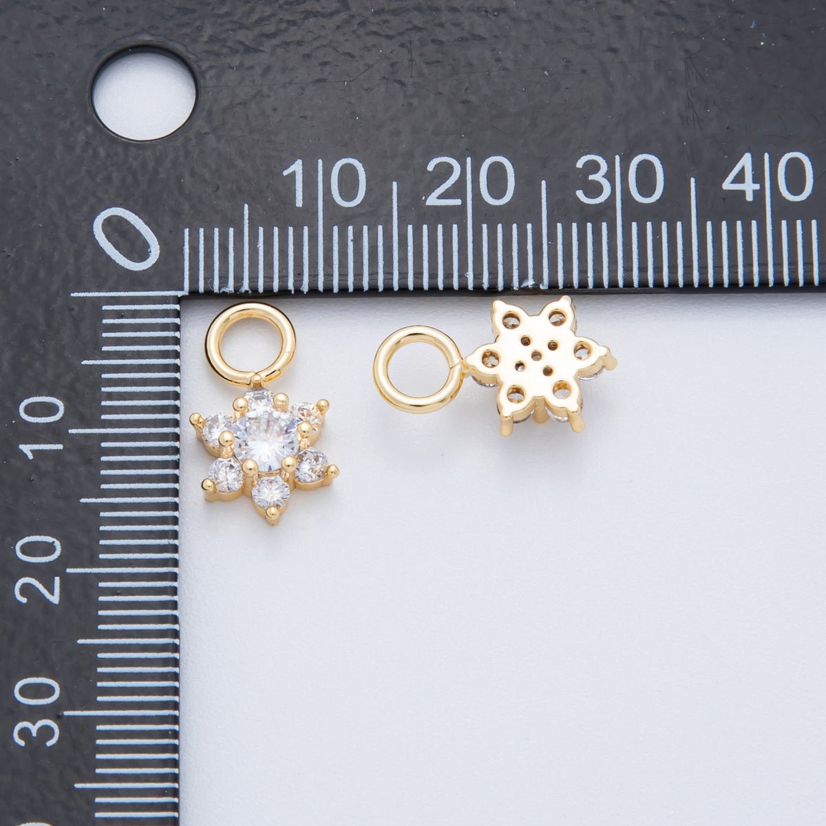 18K Gold Filled 16mm Micro Paved CZ Sparkling Celestial Star Charm | AH - 912 - DLUXCA