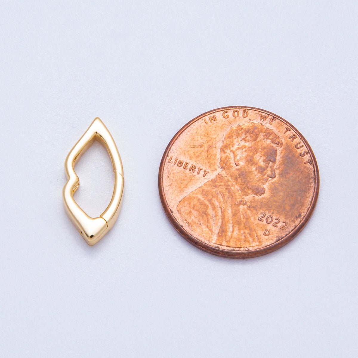 18K Gold Filled 16mm Minimalist Geometric Lips Push Gate Findings | Findings - 00119 - DLUXCA