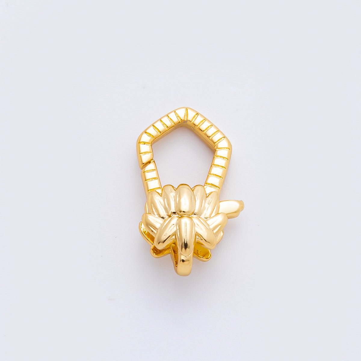 18K Gold Filled 16mm Ribbed Lily Flower Lobster Clasp Charm Finding | Z1425 - DLUXCA