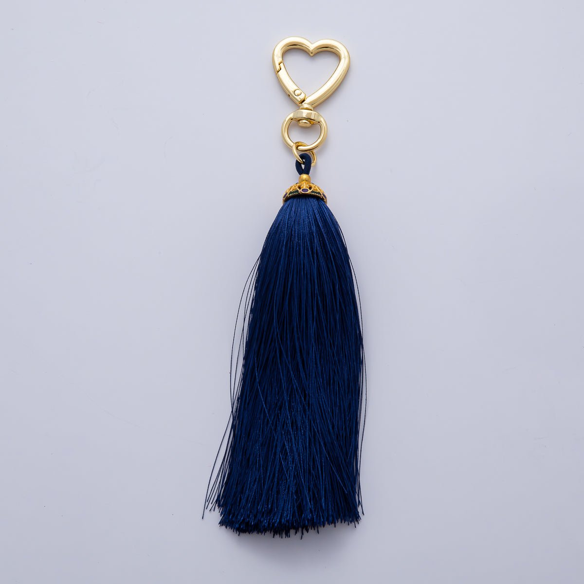 18K Gold Filled 170mm Blue, Black, Red Silky Thread Tassel Charm Keychain Accessories | WB - 00213 ~ WB - 00219 - DLUXCA
