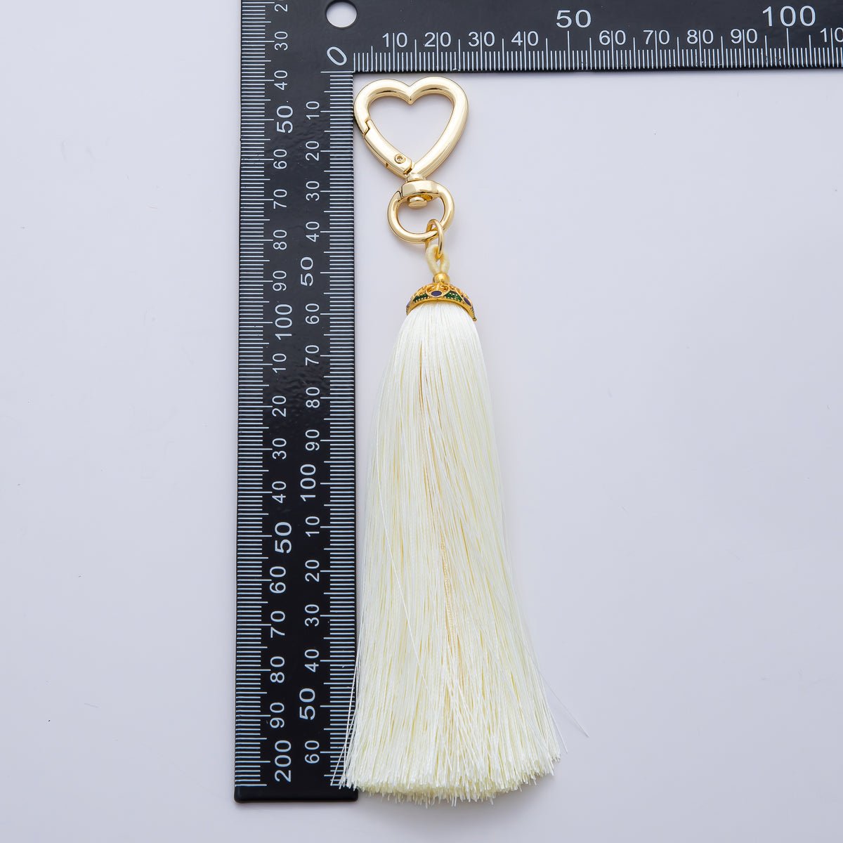 18K Gold Filled 170mm Blue, Black, Red Silky Thread Tassel Charm Keychain Accessories | WB - 00213 ~ WB - 00219 - DLUXCA
