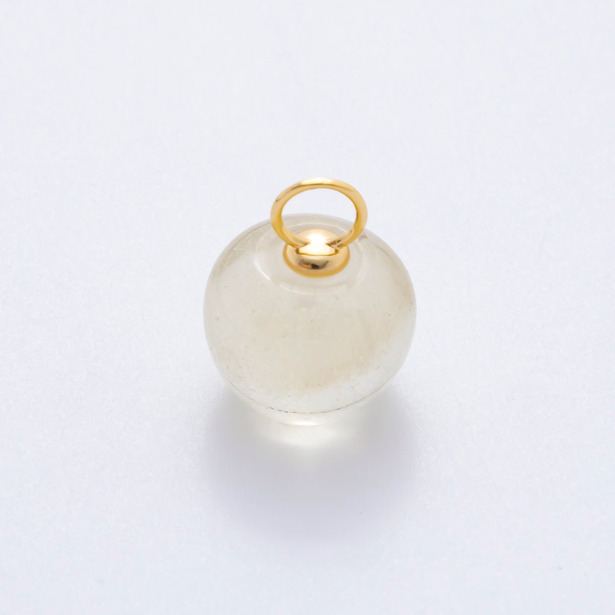 18K Gold Filled 17.5mm Fluorite, Aventurine, & Jade Gemstone Round Ball Charm | E178 E219 E223 E250 - DLUXCA