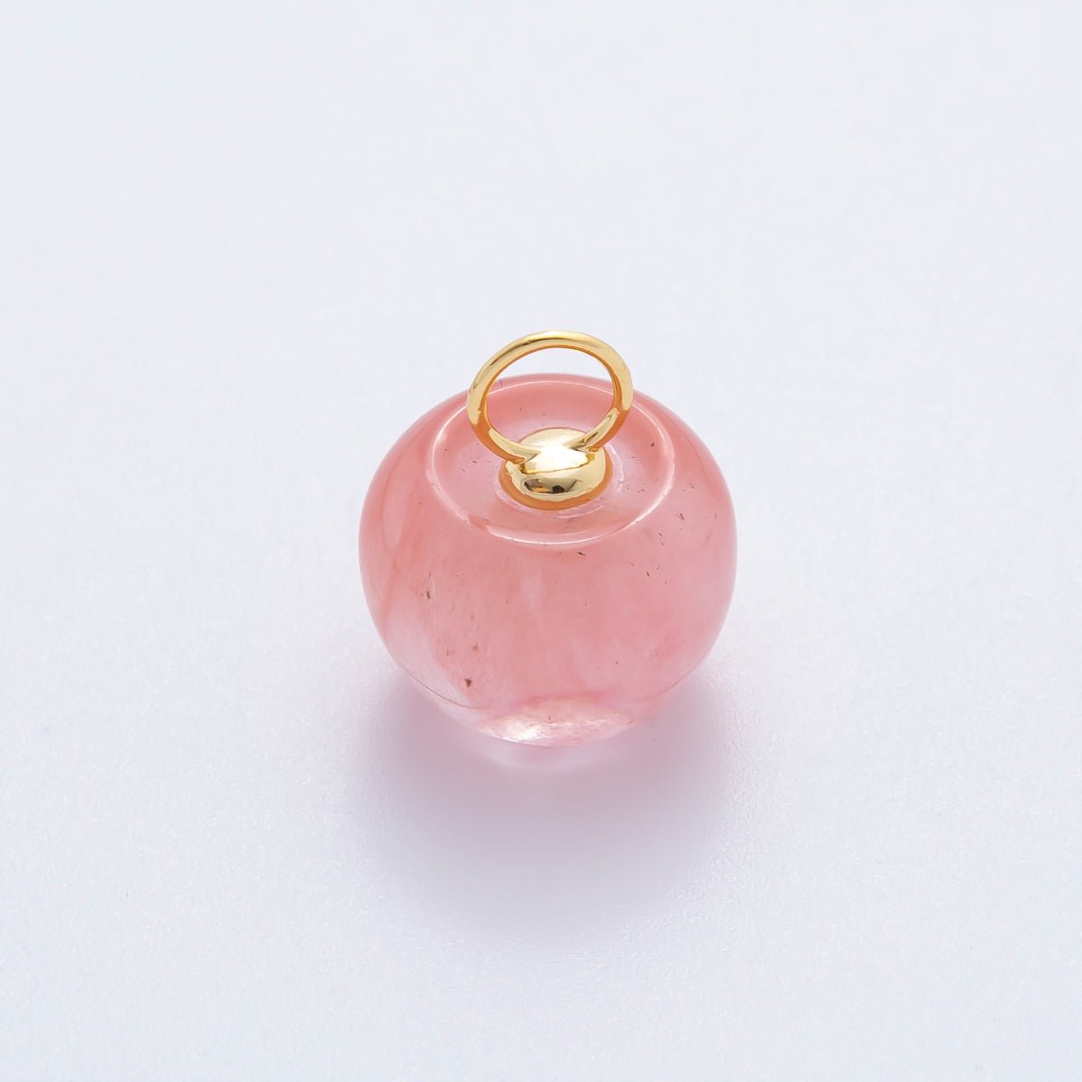 18K Gold Filled 17.5mm Fluorite, Aventurine, & Jade Gemstone Round Ball Charm | E178 E219 E223 E250 - DLUXCA