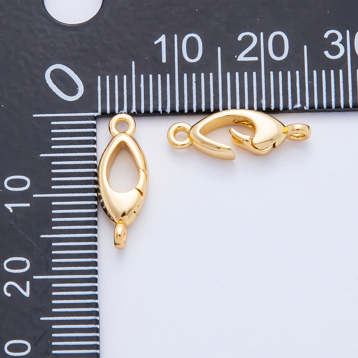 18K Gold Filled 17mm Rhombus Leaf - Like Push Gate Clasp Closure Connector Charm Finding | Z1423 - DLUXCA