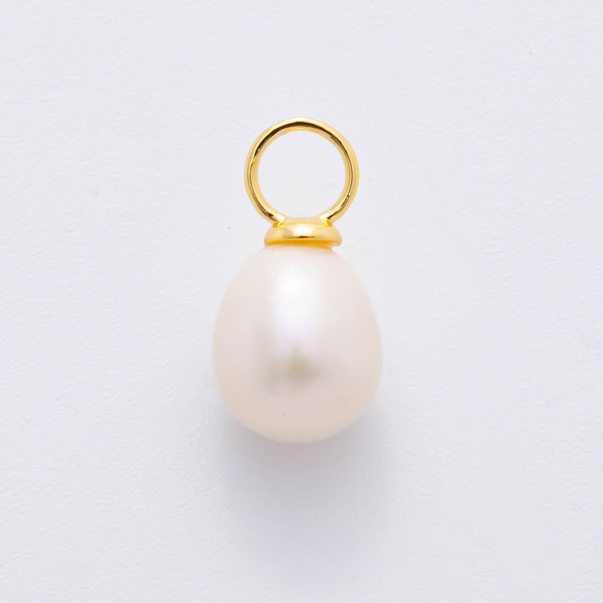 18K Gold Filled 18mm Natural Shell Pearl Drop Charm | AF632 - DLUXCA