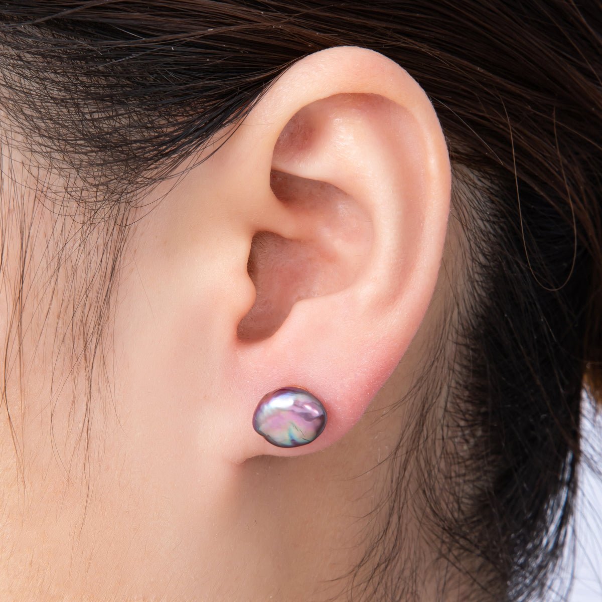 18K Gold Filled 18mm Purple Baroque Freshwater Pearl Studs | Earrings - 00200 - DLUXCA