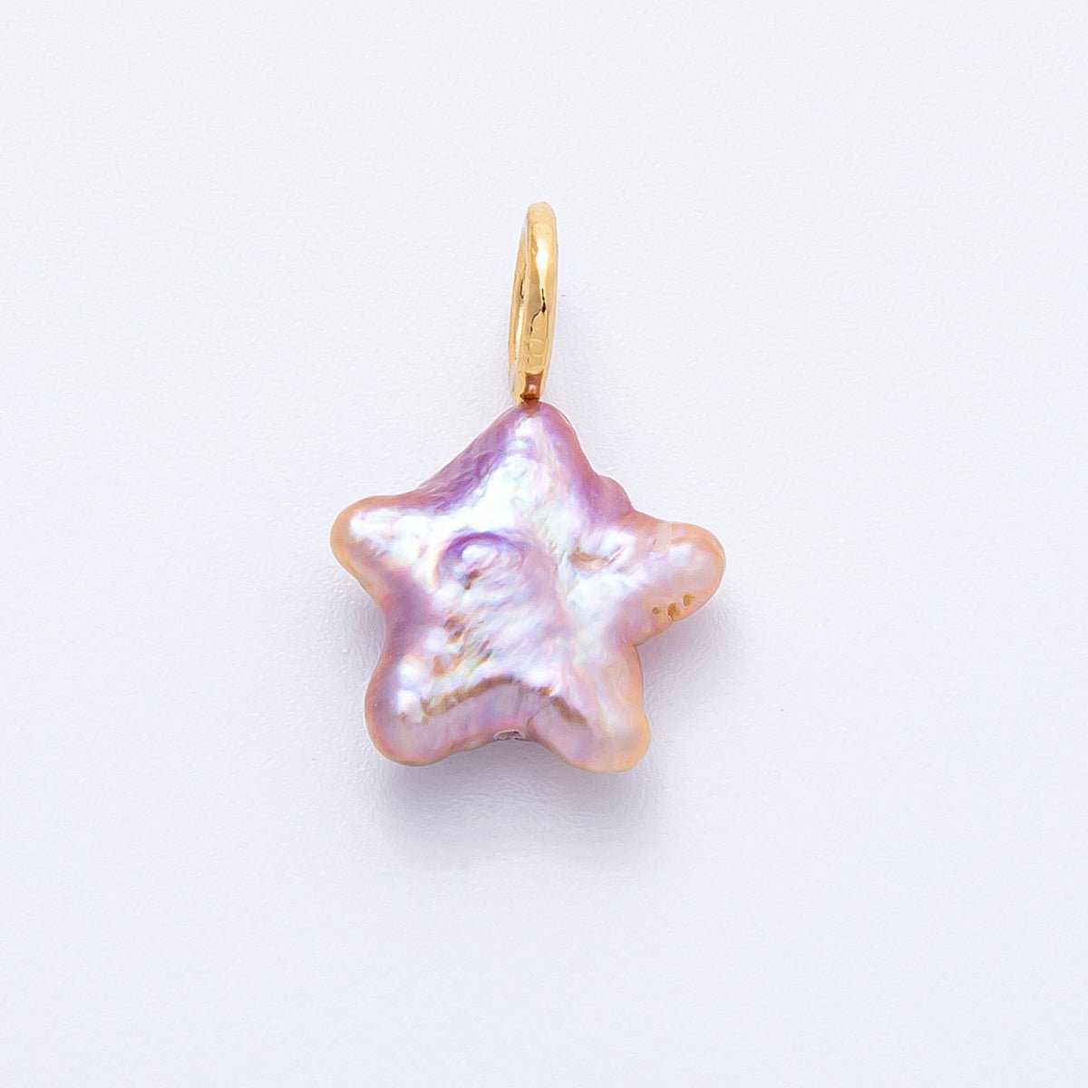 18K Gold Filled 18mm Purple, Pink, White Celestial Star Freshwater Pearl Pendant | Charms - 00431 - 00433 - DLUXCA