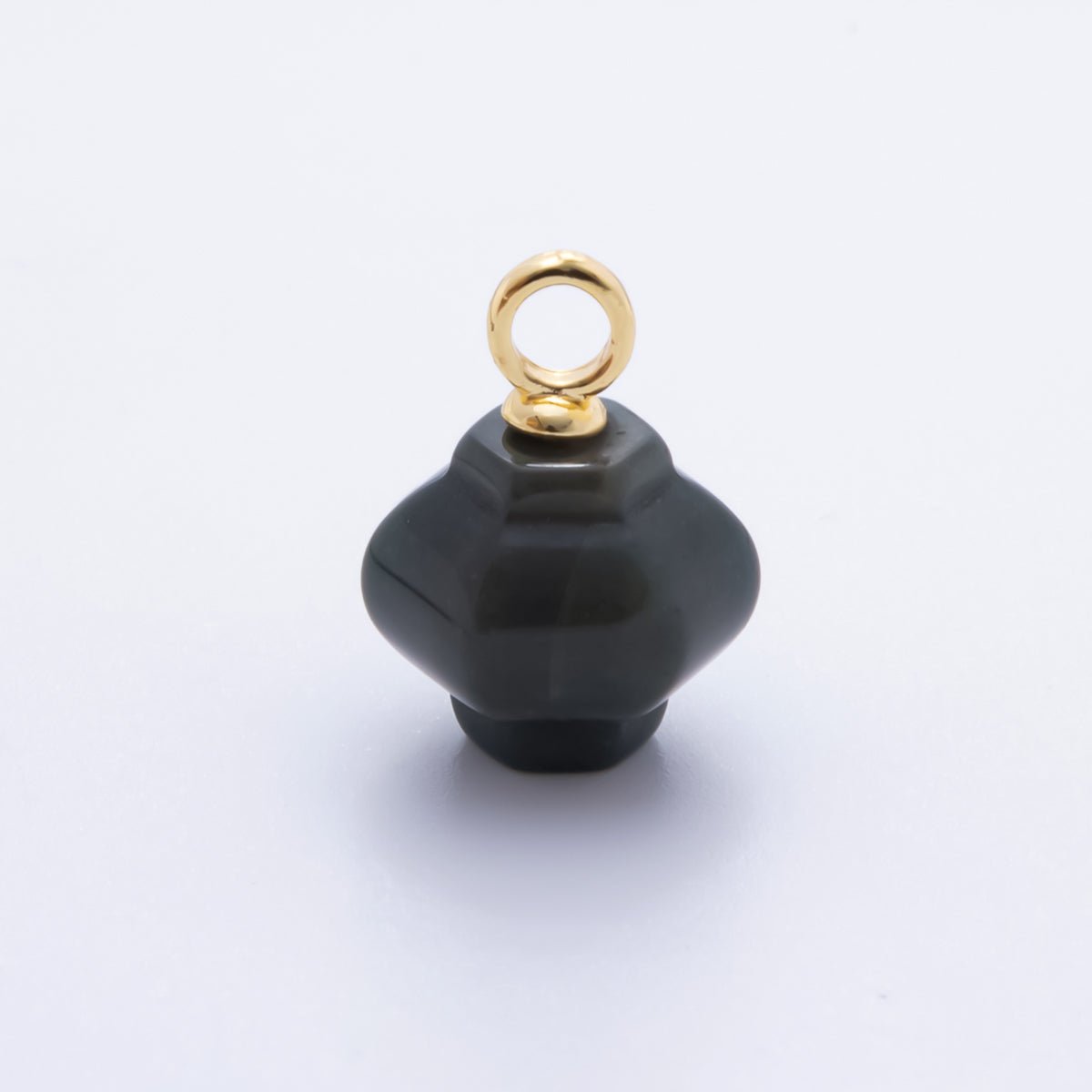 18K Gold Filled 18mm Quartz, Agate, Red Jasper Pumpkin Jar Gemstone Charm | AH830 - AJ831 - DLUXCA