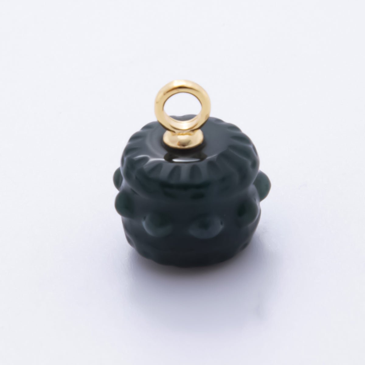 18K Gold Filled 19mm Aventurine, Carnelian, Quartz Drum Barrel Gemstone Charm | AH833 - AH835 - DLUXCA