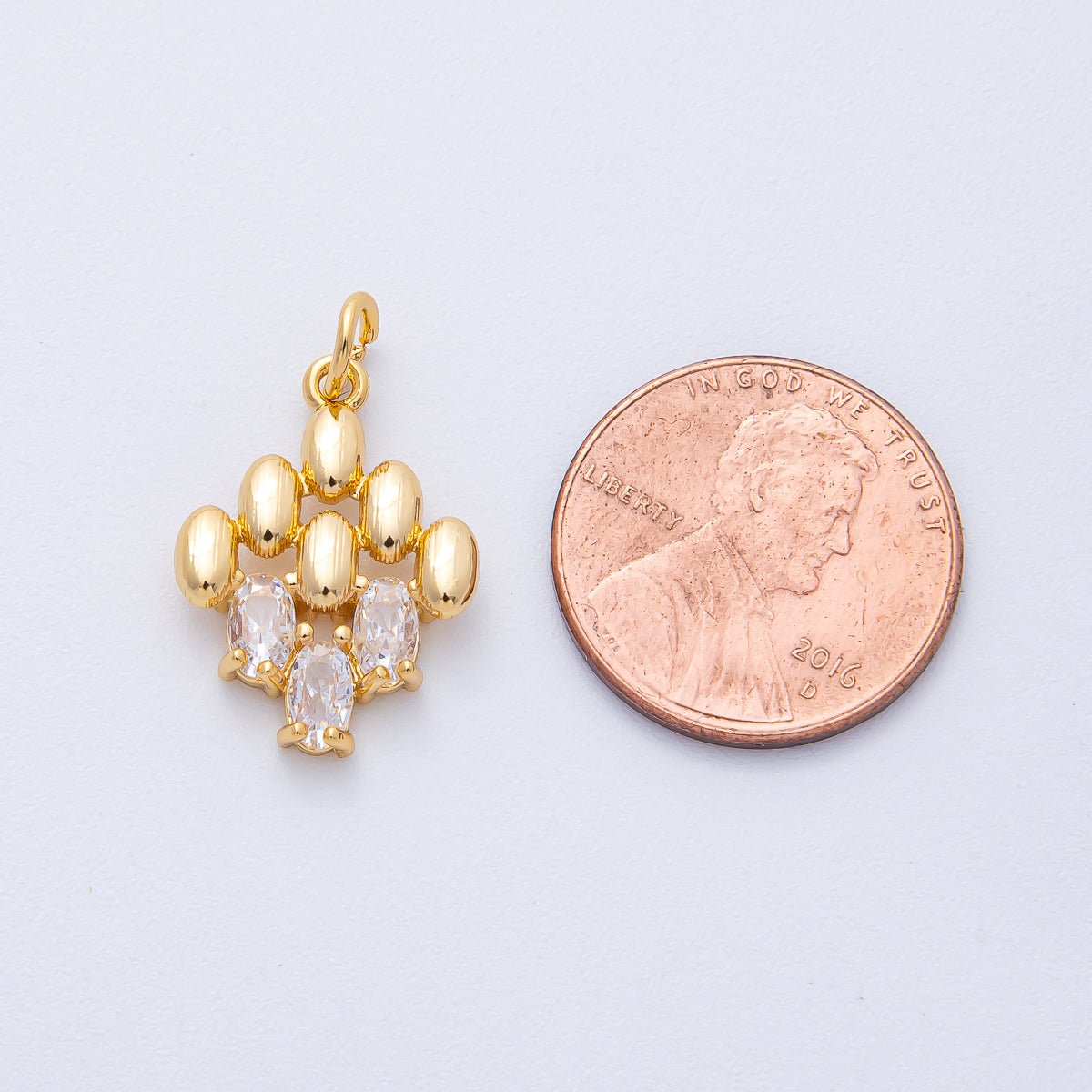 18K Gold Filled 19mm CZ Panther Chain Link Geometric Charm | AK162 - DLUXCA