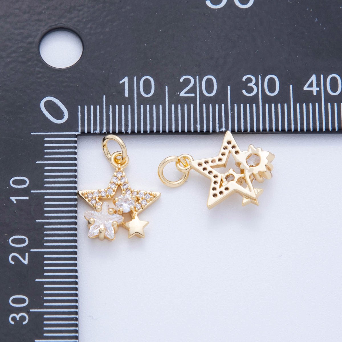 18K Gold Filled 19mm Micro Paved CZ Starry Night Charm | AF824 - DLUXCA