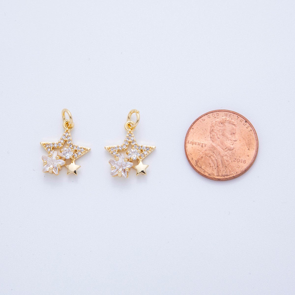 18K Gold Filled 19mm Micro Paved CZ Starry Night Charm | AF824 - DLUXCA