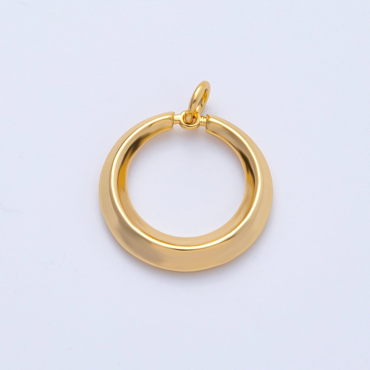 18K Gold Filled 19mm Open Edged Circle Round Geometric Charm | AK120 - DLUXCA