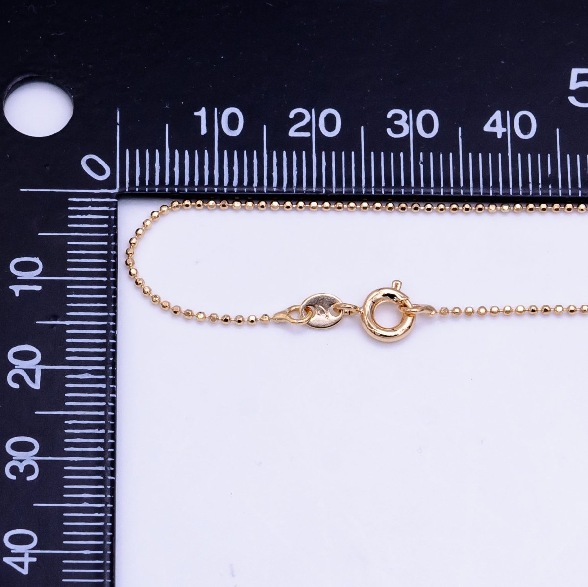 18K Gold Filled 1mm Bead Chain 20 Inch Necklace | WA-2498 - DLUXCA