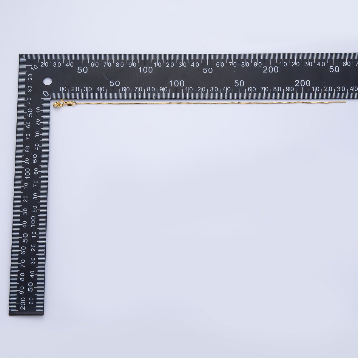 18K Gold Filled 1mm Box Chain 9.33 Inch Adjustable Slide Bracelet | WA - 4081 - DLUXCA