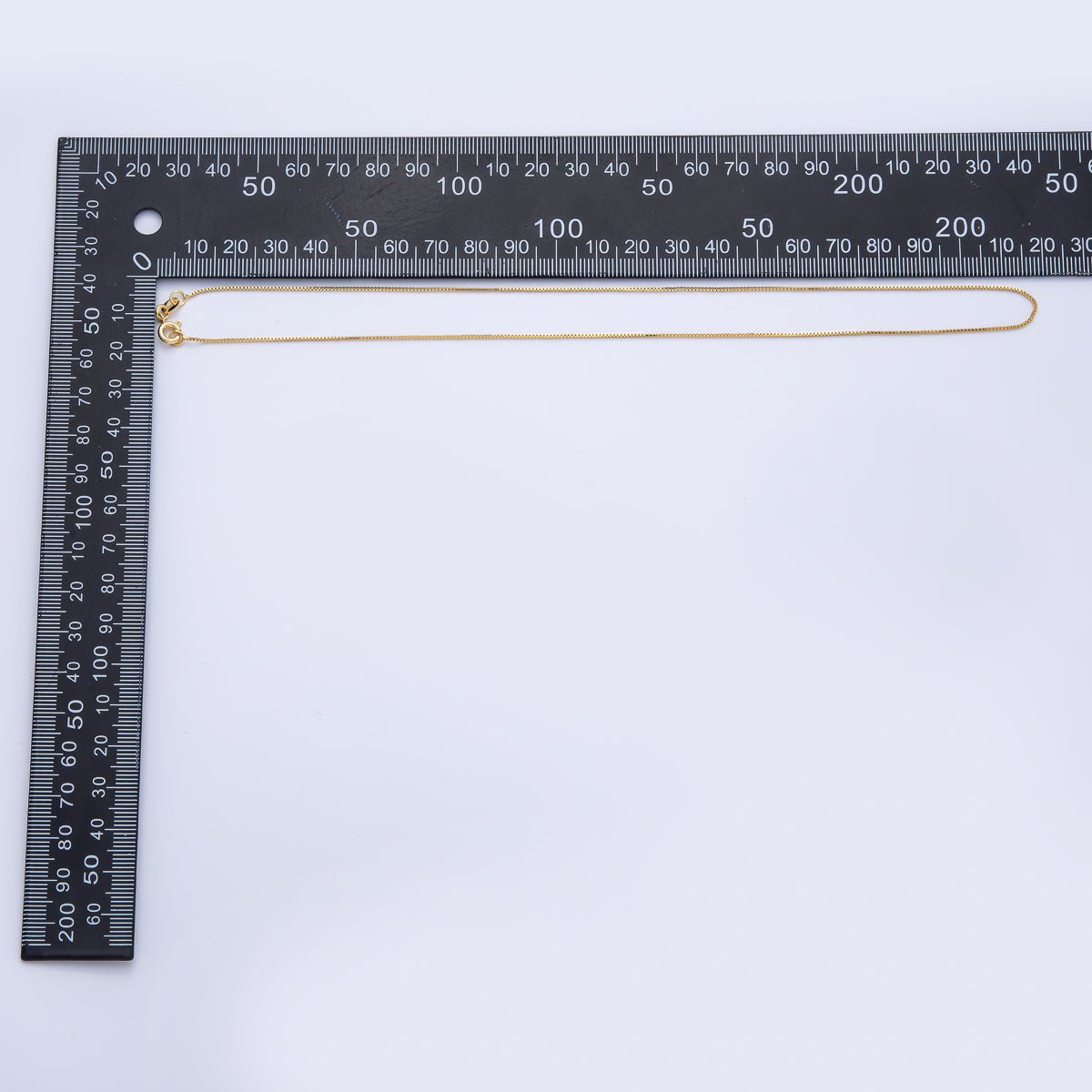 18K Gold Filled 1mm Minimalist Box Chain 17.5 Inch Necklace | WA - 3987 - DLUXCA
