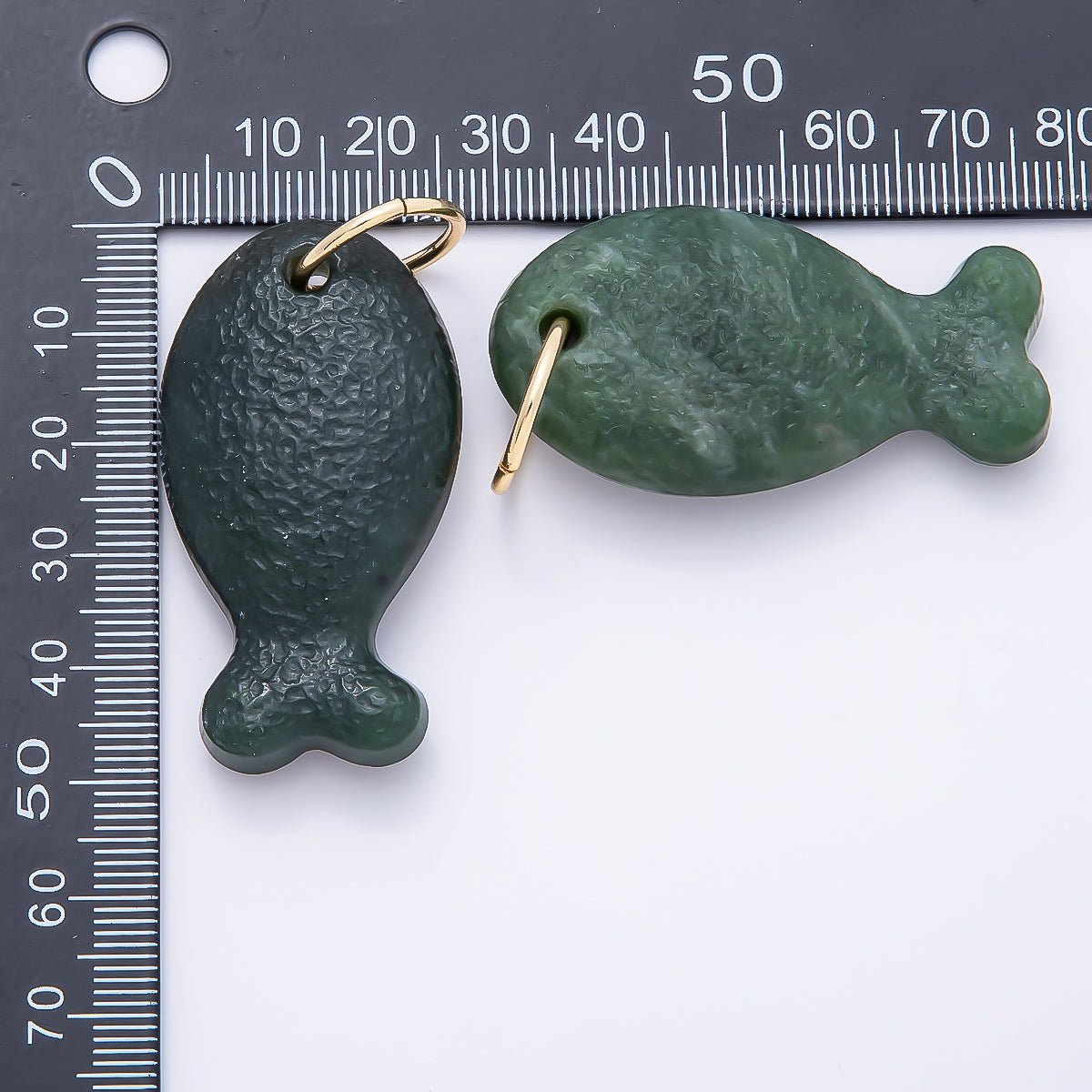 18K Gold Filled 20mm, 30mm, 38mm, 49mm Textured Aventurine Gemstone Animal Charm | Charms-01388 ~ Charms-01391 - DLUXCA