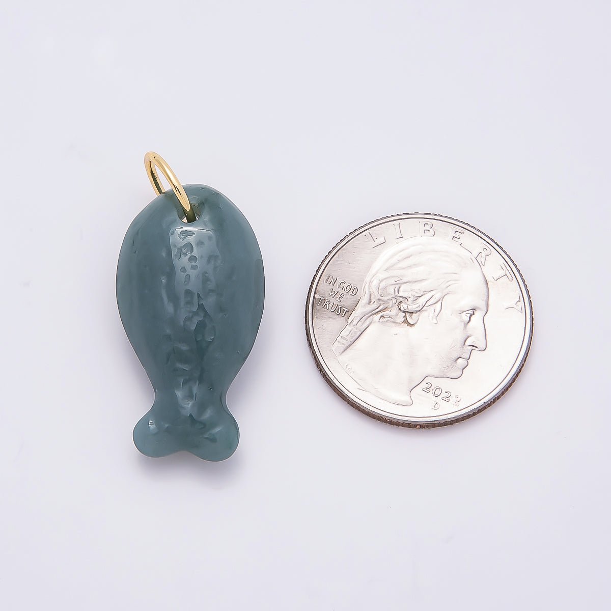 18K Gold Filled 20mm, 30mm, 38mm, 49mm Textured Aventurine Gemstone Animal Charm | Charms-01388 ~ Charms-01391 - DLUXCA