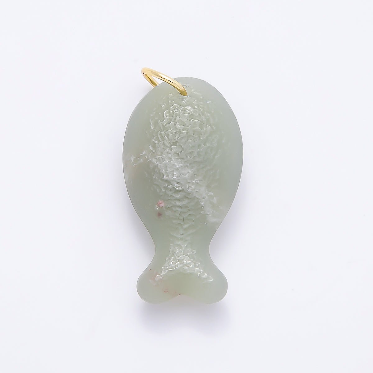 18K Gold Filled 20mm, 30mm, 38mm, 49mm Textured Aventurine Gemstone Animal Charm | Charms-01388 ~ Charms-01391 - DLUXCA