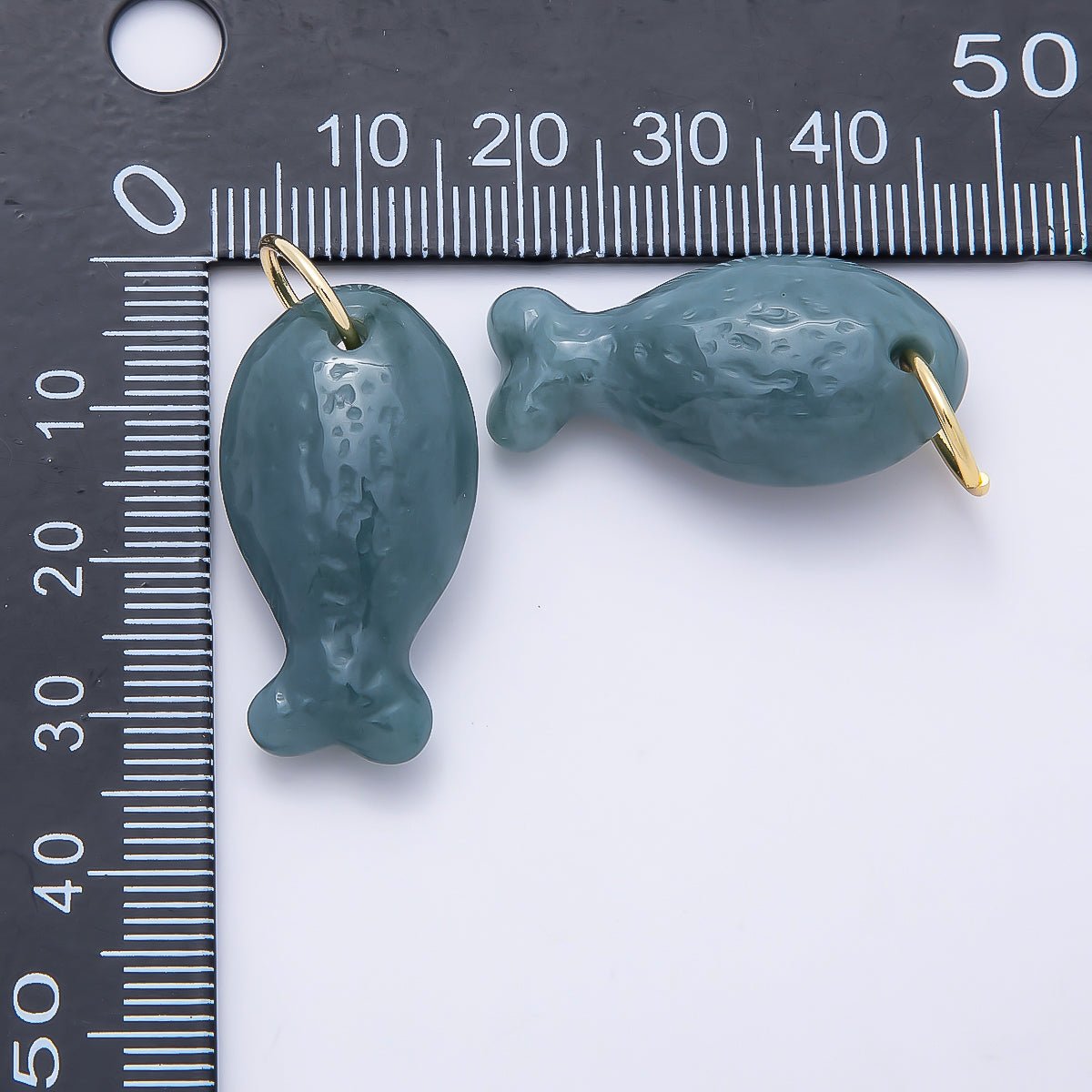 18K Gold Filled 20mm, 30mm, 38mm, 49mm Textured Aventurine Gemstone Animal Charm | Charms-01388 ~ Charms-01391 - DLUXCA