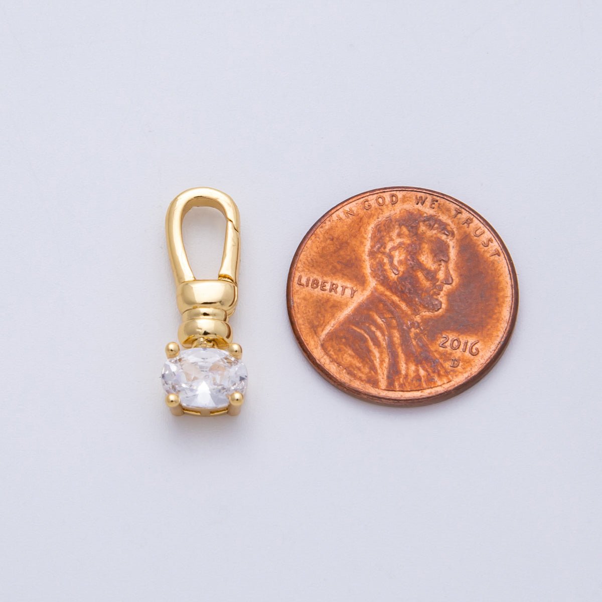 18K Gold Filled 20mm Clear CZ Push Gate Clasp Closure | Findings - 00052 - DLUXCA