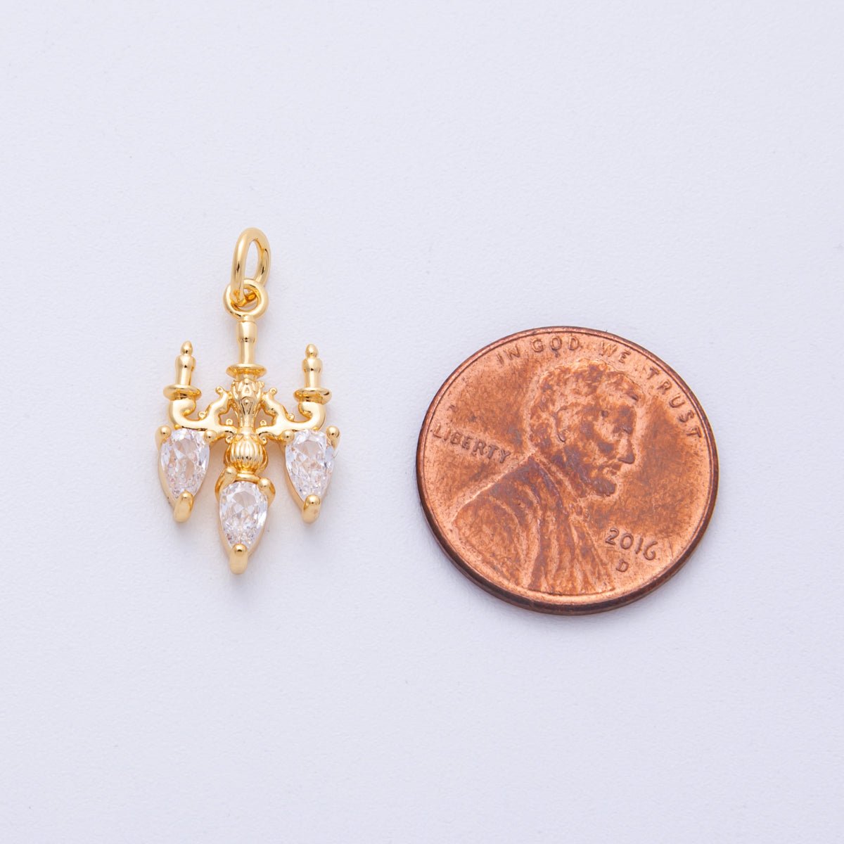 18K Gold Filled 20mm Clear Marquise Candle Chandeliers Charm | Charms - 00117 - DLUXCA