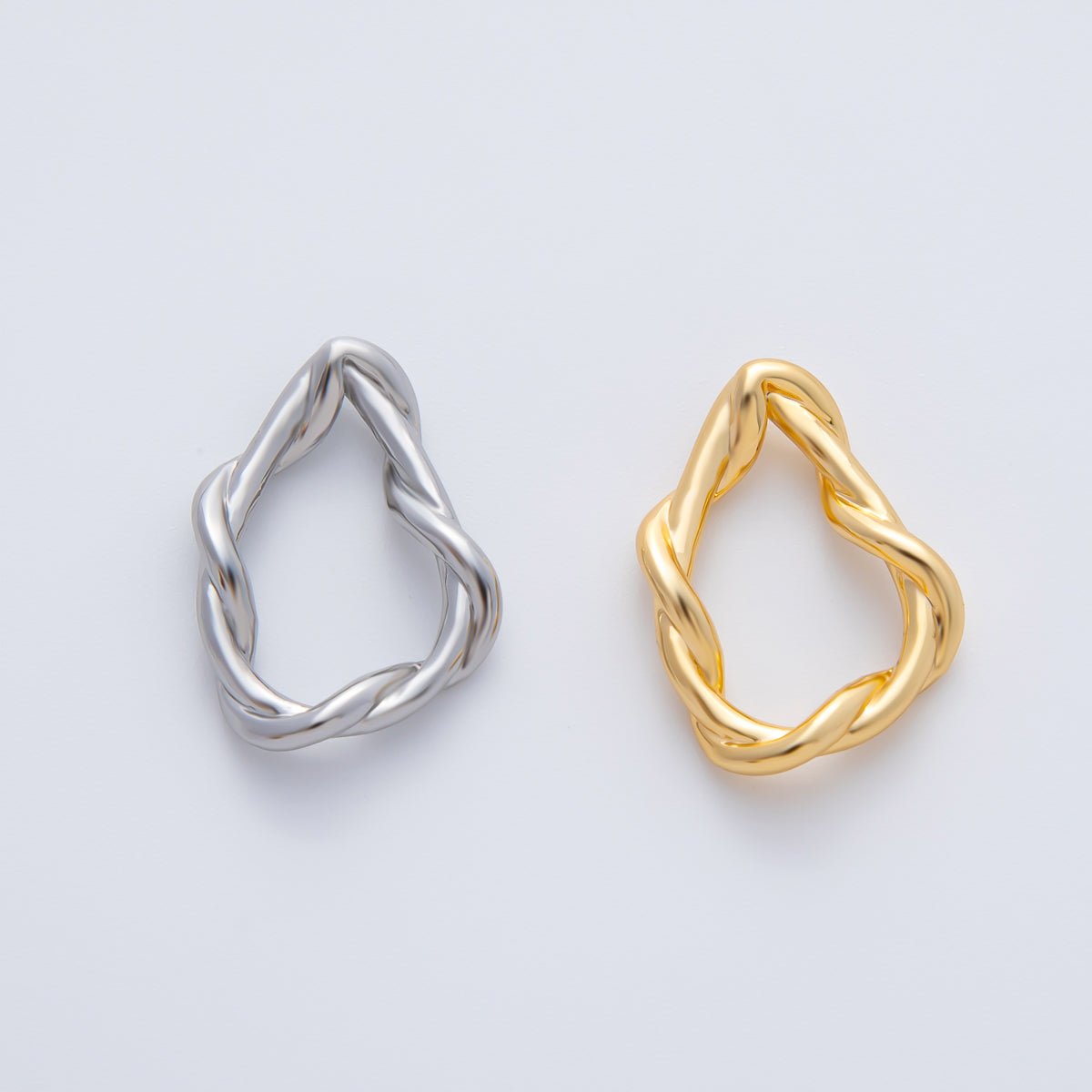 18K Gold Filled 20mm Geometric Irregular Knot Finding in Gold & Silver | Z1456 - DLUXCA