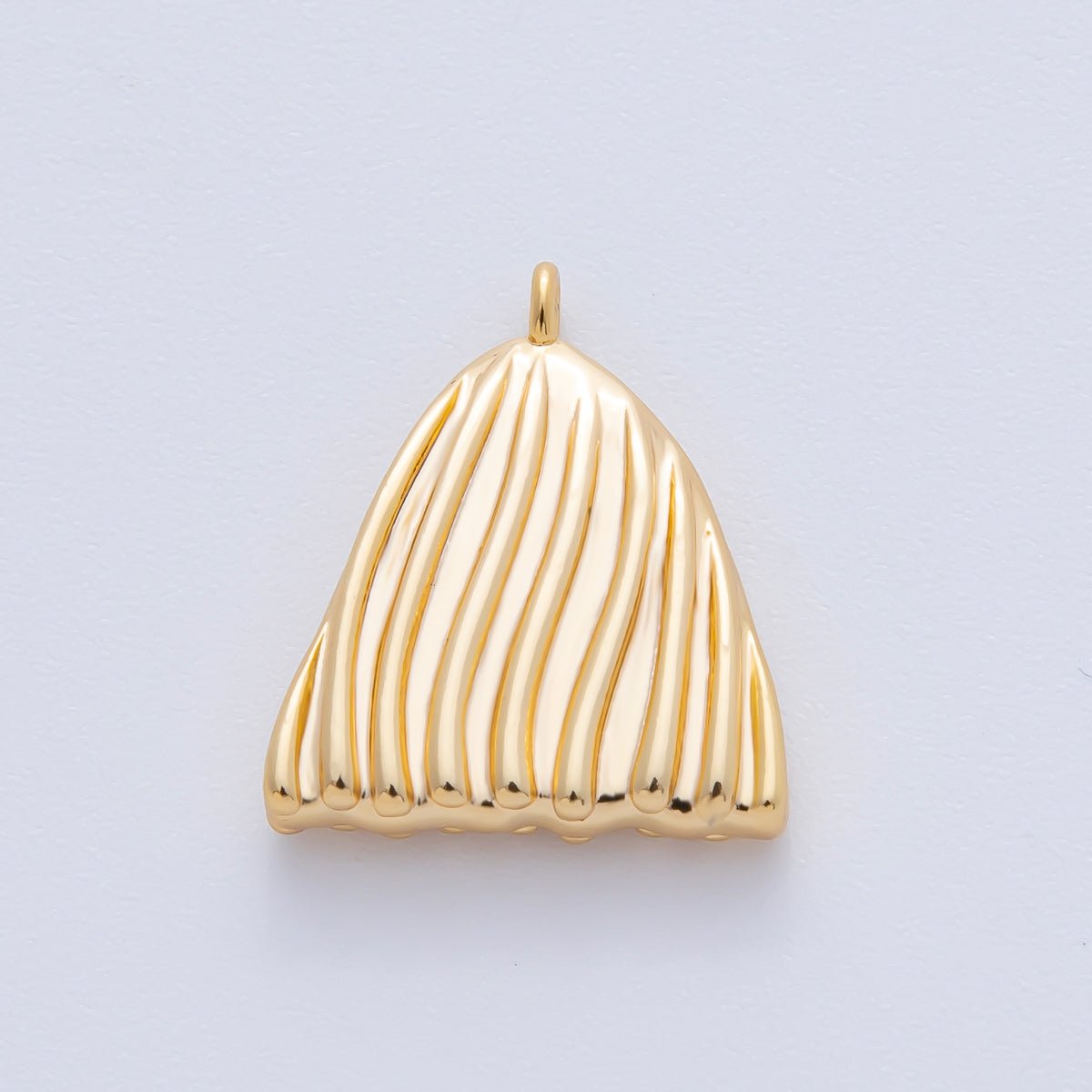 18K Gold Filled 20mm Geometric Lined Triangle Charm | AF1383 - DLUXCA