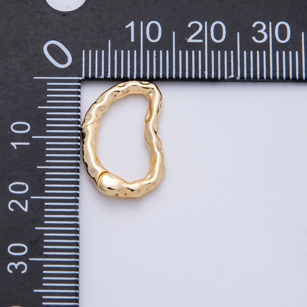 18K Gold Filled 20mm Hammered Irregular Push Gate Clasp Closure | Findings - 00062 - DLUXCA
