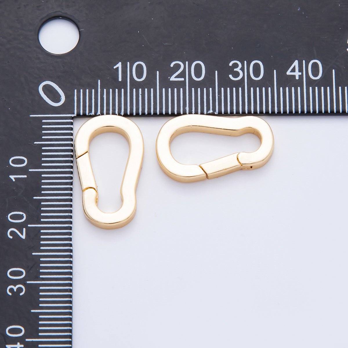 18K Gold Filled 20mm Oval Carabiner Push Gate Clasp Charm Finding | Z1378 - DLUXCA
