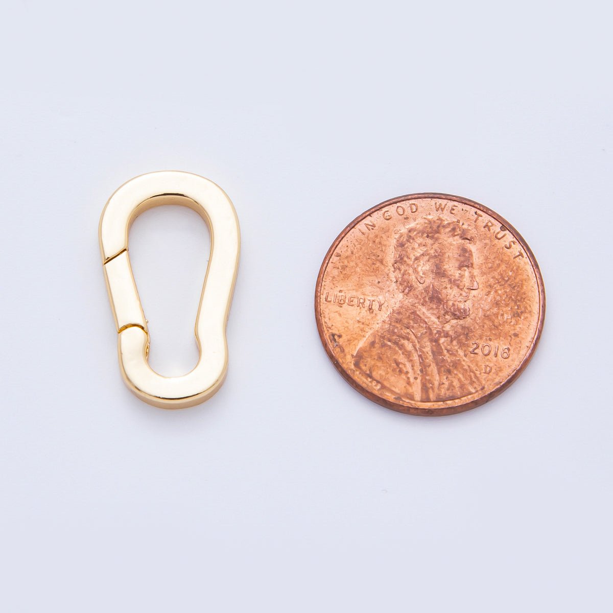 18K Gold Filled 20mm Oval Carabiner Push Gate Clasp Charm Finding | Z1378 - DLUXCA