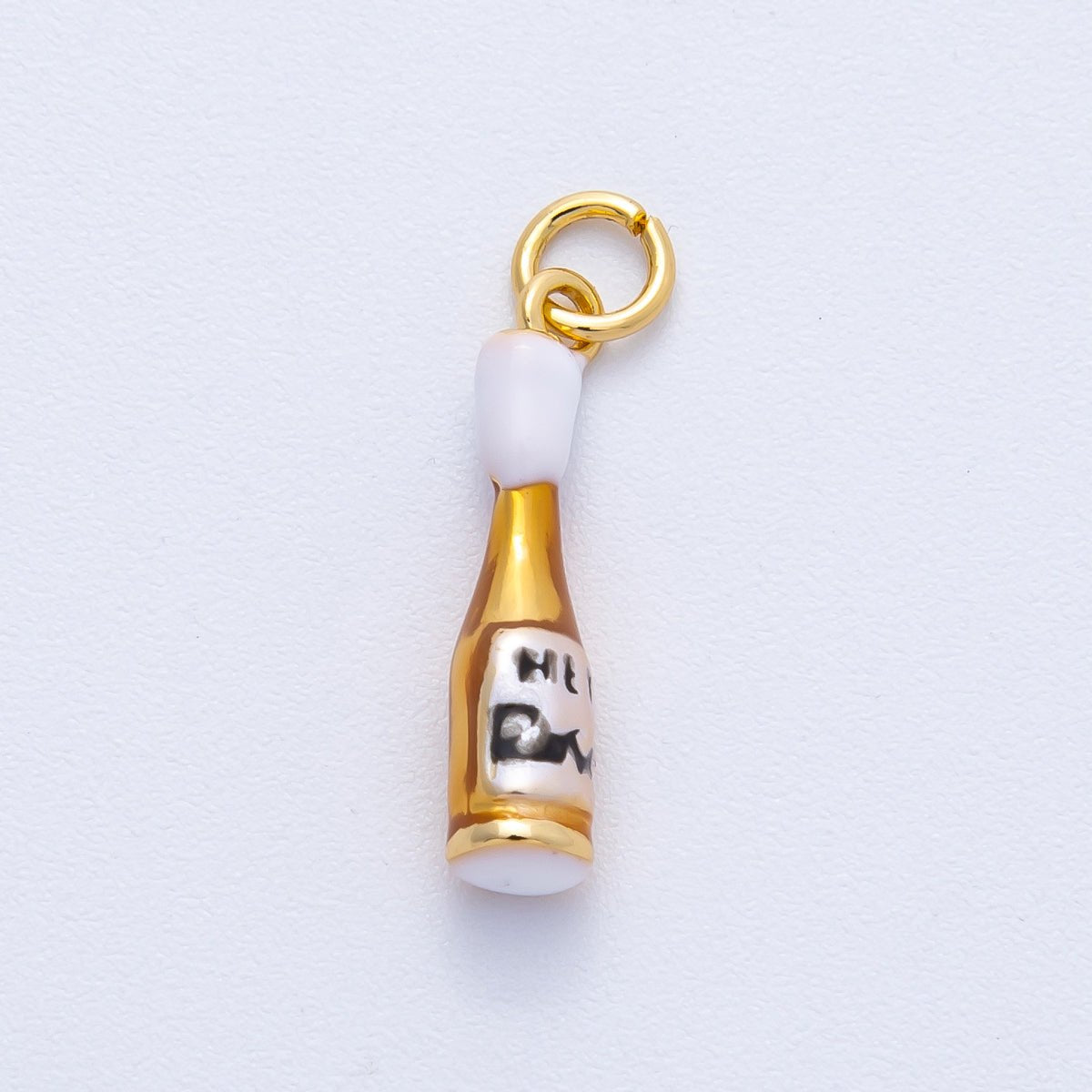 18K Gold Filled 20mm Yellow Enamel Cocktail Soda Drink Charm | Charms - 00020 - DLUXCA