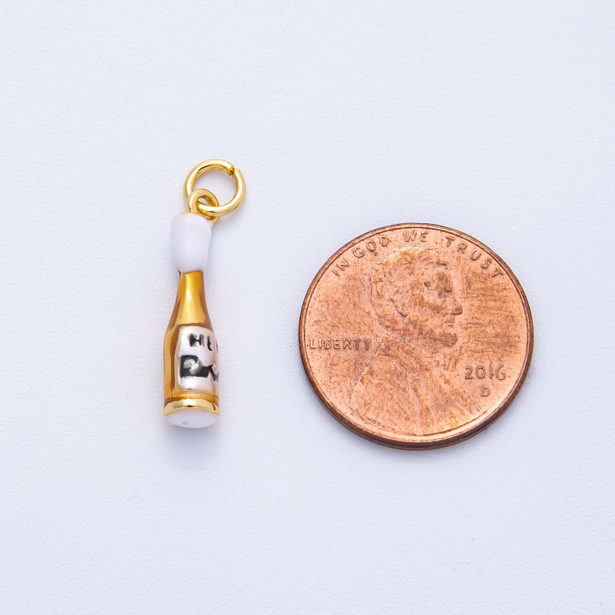 18K Gold Filled 20mm Yellow Enamel Cocktail Soda Drink Charm | Charms - 00020 - DLUXCA