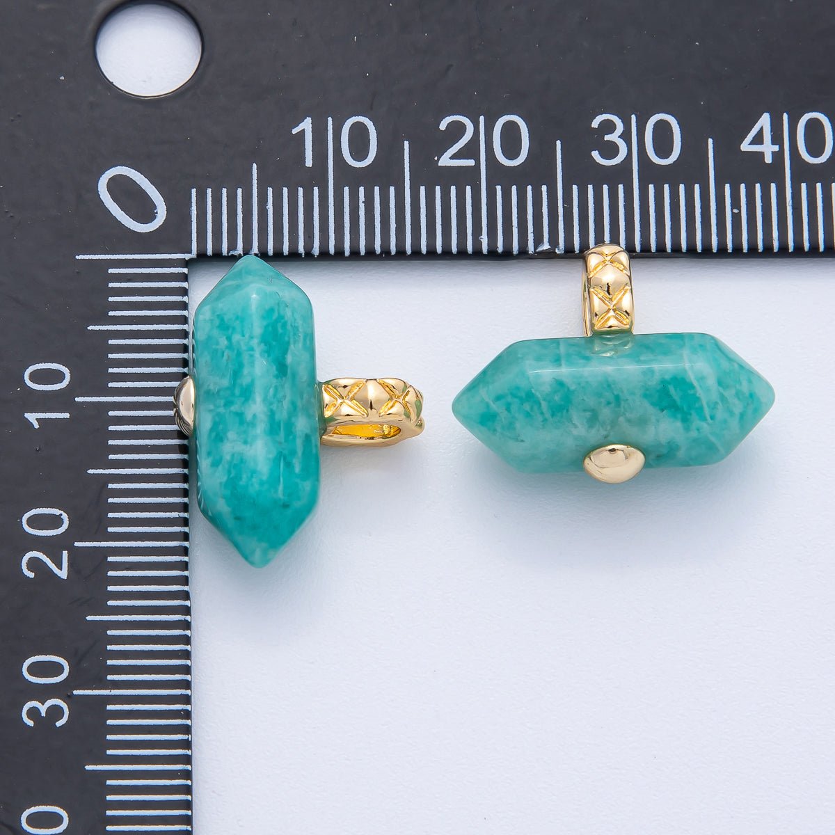 18K Gold Filled 21.3mm Natural Gemstone Point Croissant Pendant | AK129 - AK132 - DLUXCA