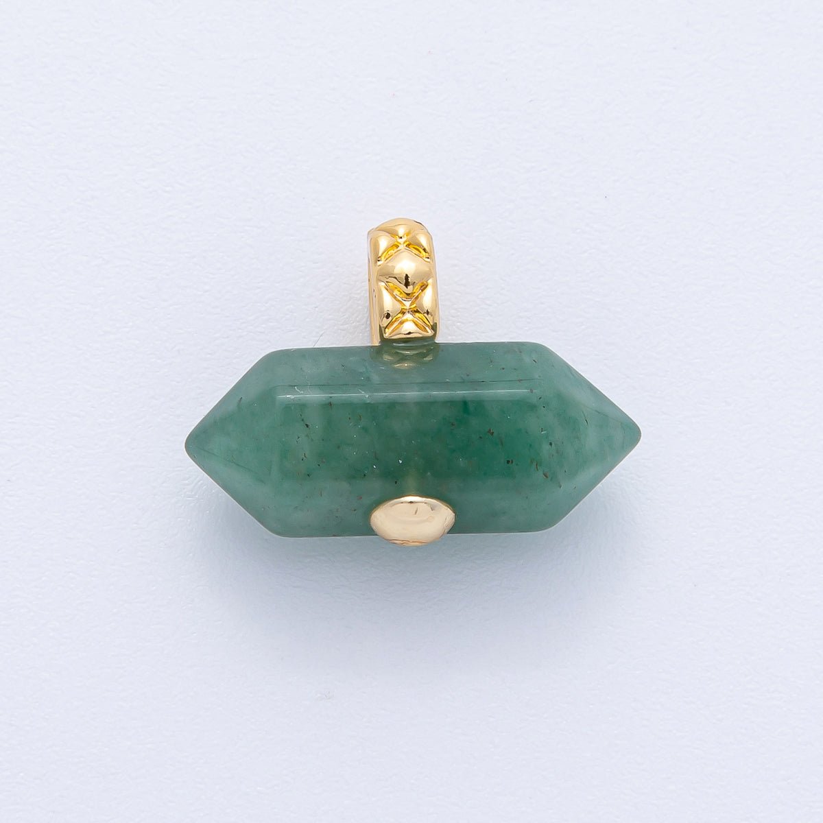 18K Gold Filled 21.3mm Natural Gemstone Point Croissant Pendant | AK129 - AK132 - DLUXCA