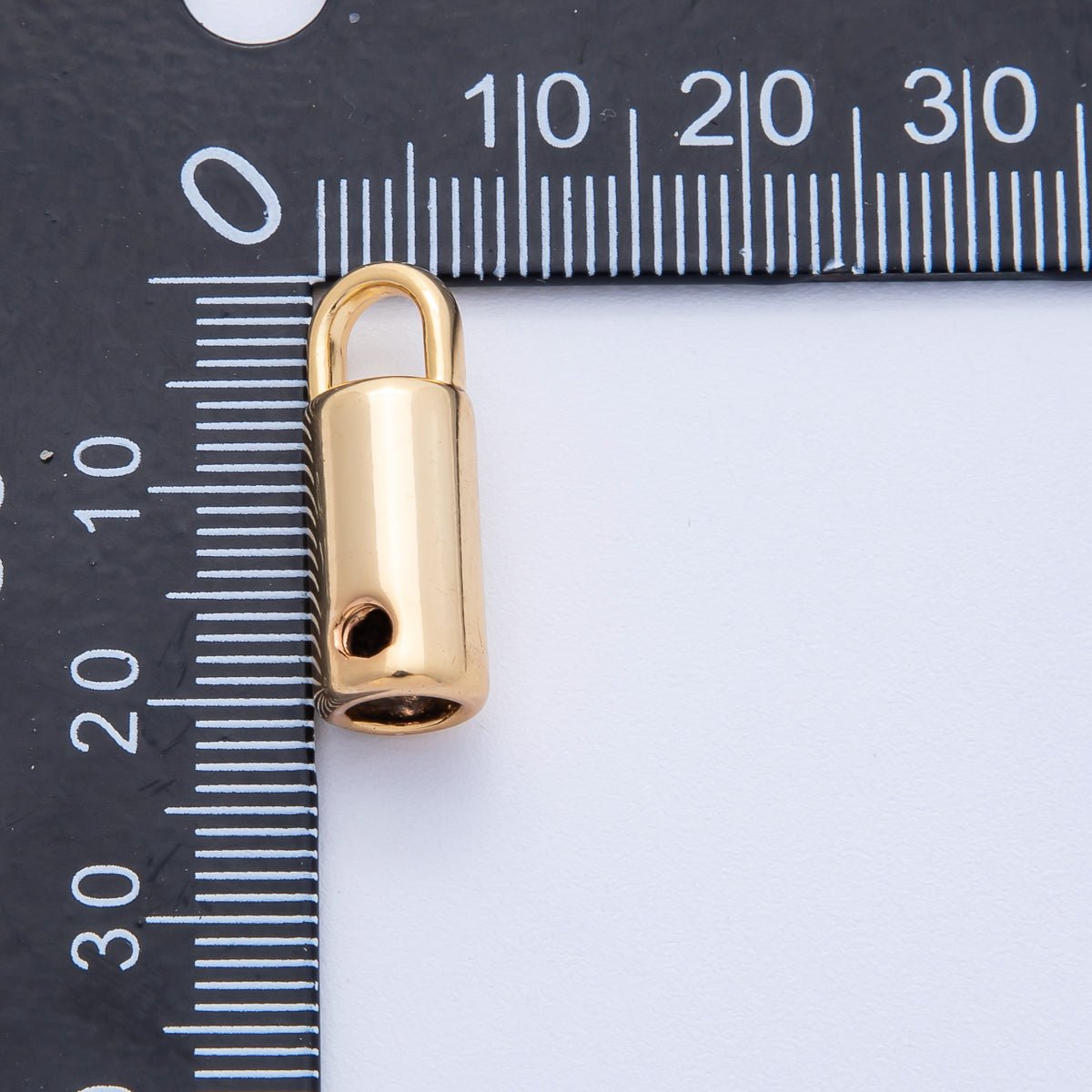 18K Gold Filled 21mm Minimalist Tube Cylinder End Cap Finding | Z1671 - DLUXCA