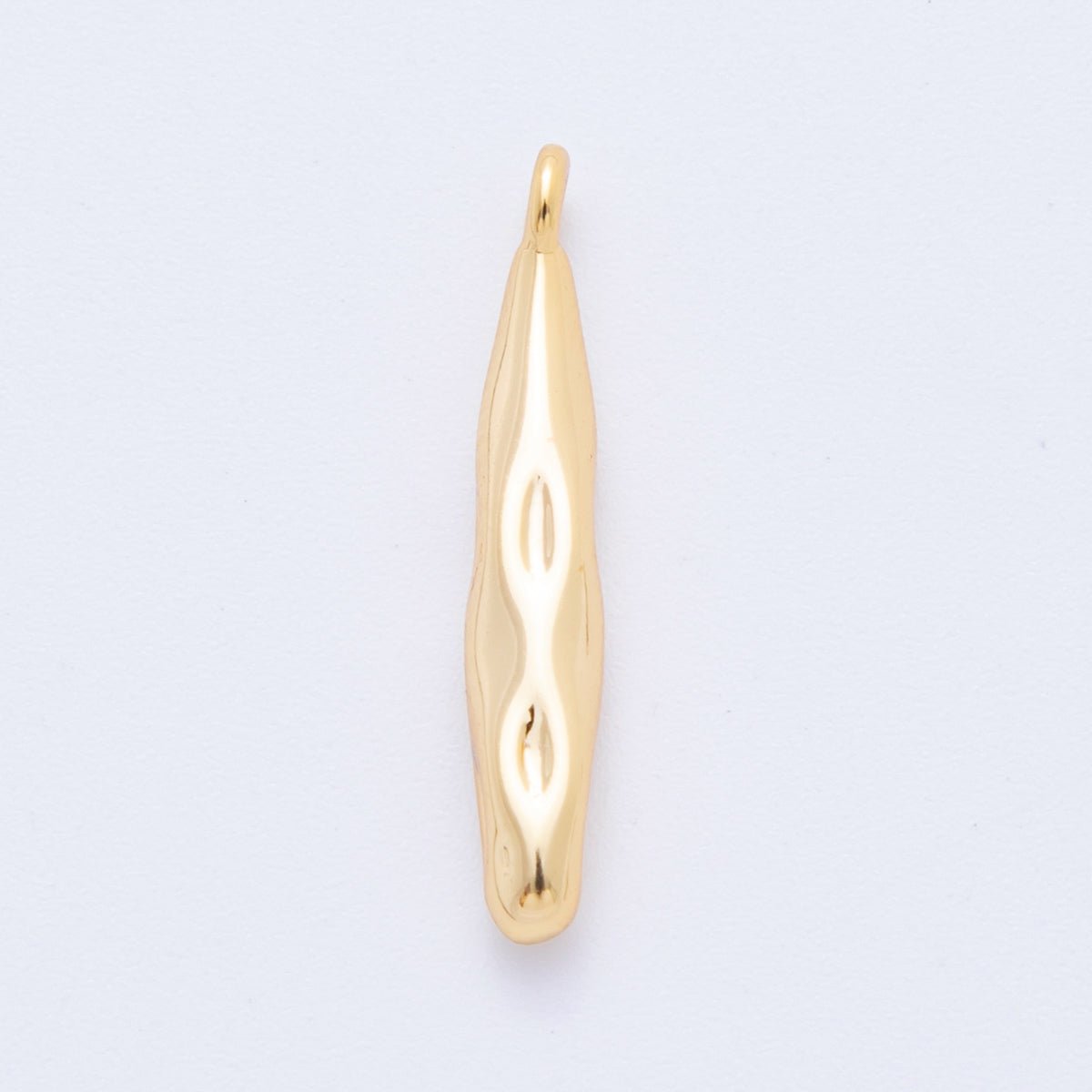 18K Gold Filled 22.5mm Hammered Sphere Minimalist Charm | E661 - DLUXCA